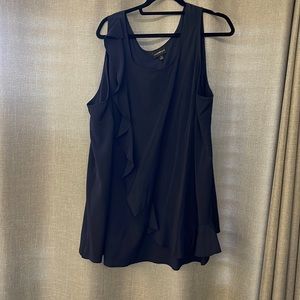 Lane Bryant ruffle navy blue top